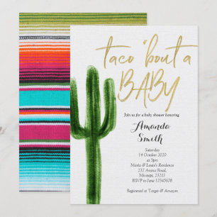 Invitation Taco à propos bébé Cactus Couples Douche Invitatio