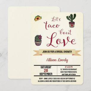 Invitation Taco 'À propos d'amour Fiesta Fête des mariées à t