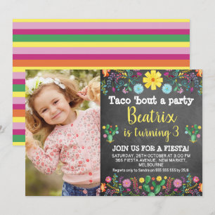 Invitation Taco à propos d'une fête d'anniversaire de tableau