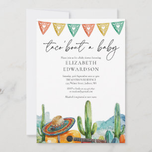 Invitation Taco à propos d'une fête de bébé en aquarelle