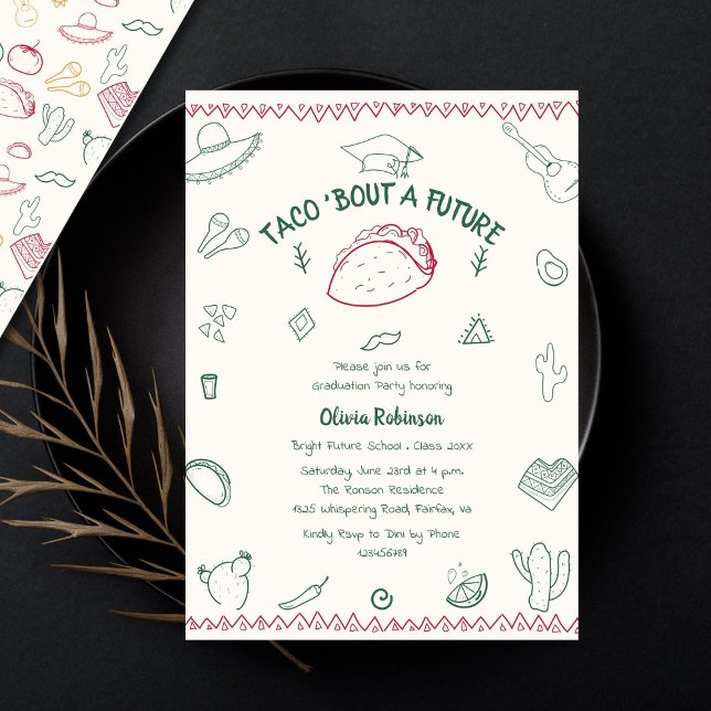 Invitation Taco à propos d'une future fête de Doodle de remis (Créateur téléchargé)