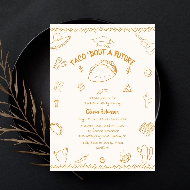 Invitation Taco à propos d'une future fête de Doodle de remis (Créateur téléchargé)