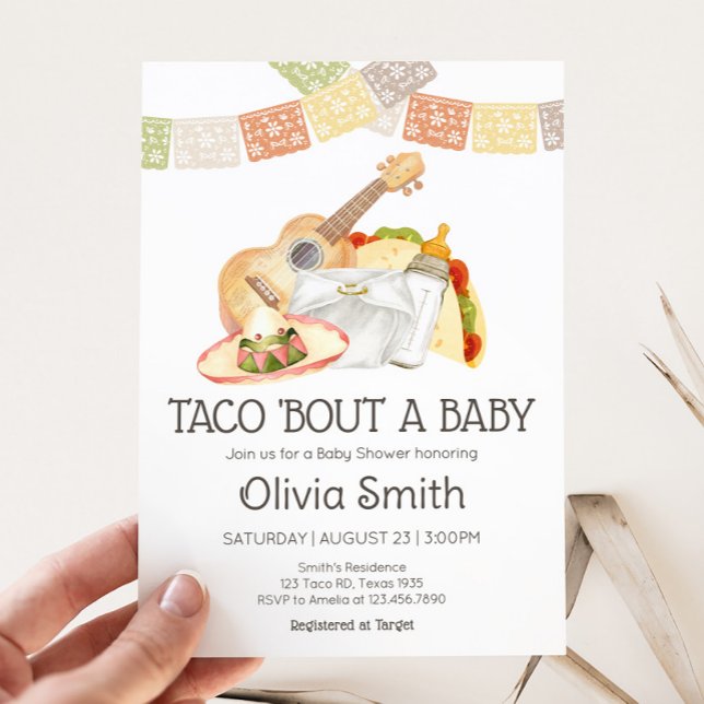 Invitation Taco 'Bout A Baby Baby shower Mexicain (Taco 'Bout A Baby Mexican Fiesta Baby Shower Invitation)