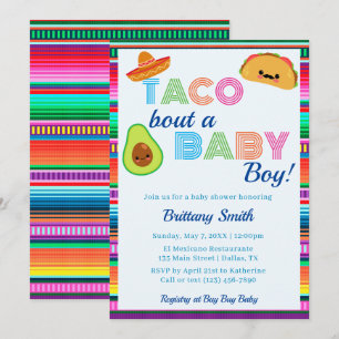 Invitation Taco Bout a Baby Boy Fiesta Stripe Baby shower