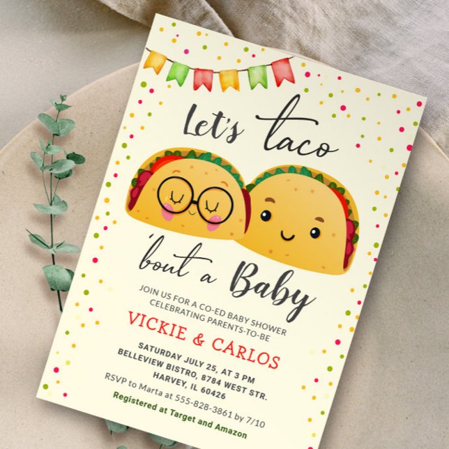 Invitation Taco Bout a Baby Co-ed Fiesta Baby shower (Créateur téléchargé)