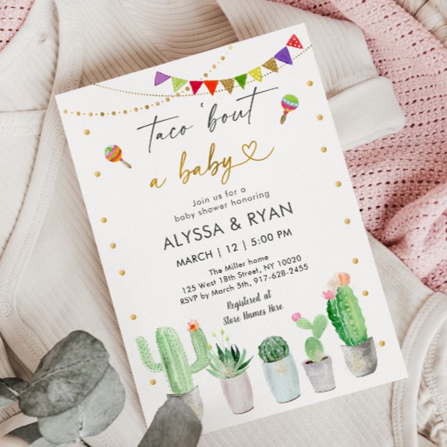 Invitation Taco 'Bout A Baby Fiesta Cactus Baby shower (Créateur téléchargé)
