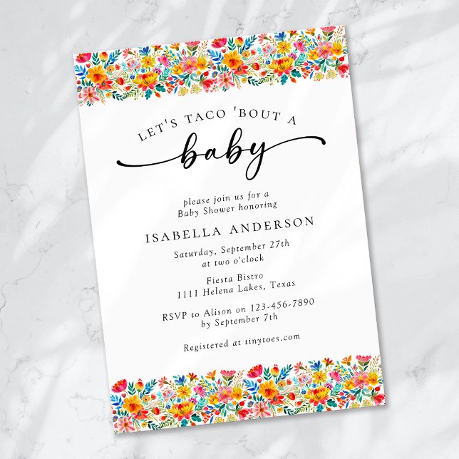 Invitation Taco 'Bout a Baby Floral Fiesta Baby shower (Créateur téléchargé)