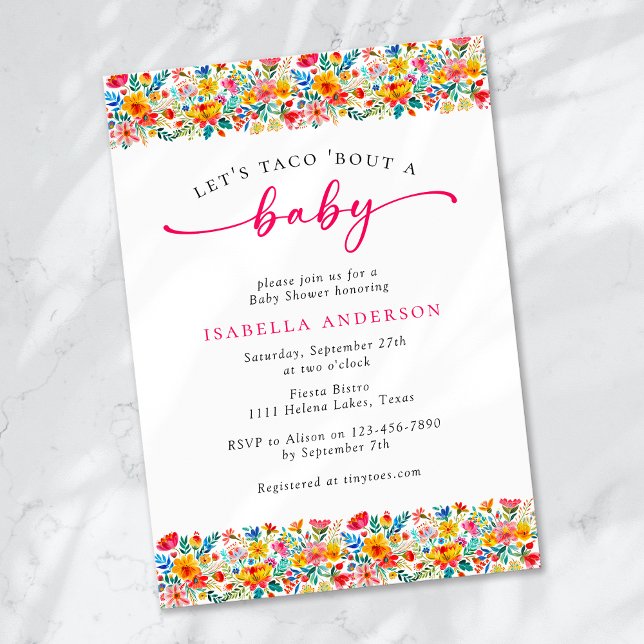 Invitation Taco 'Bout a Baby Floral Fiesta Baby shower (Créateur téléchargé)