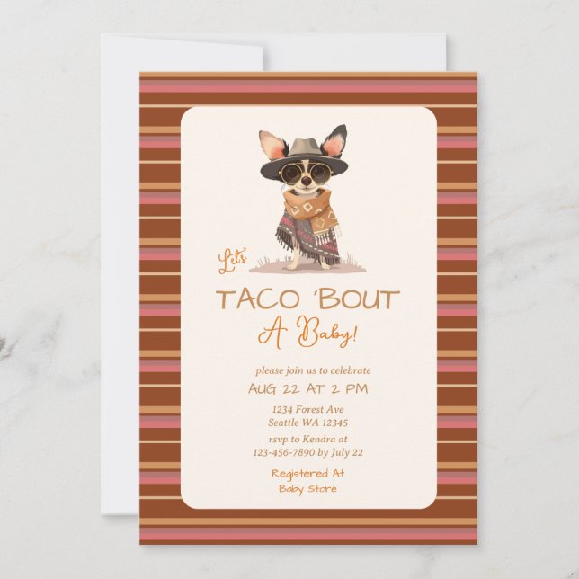 Invitation Taco Bout A Baby shower (Devant)
