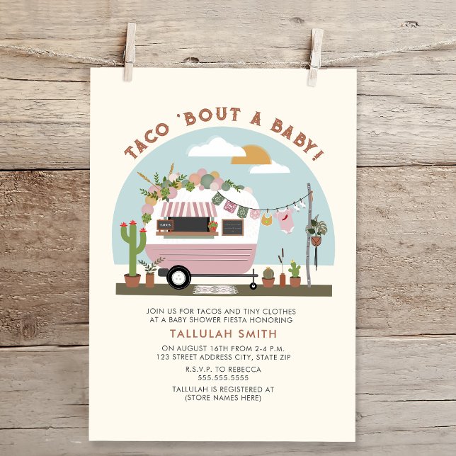 Invitation Taco Bout A Baby Taco Camper Camper Girl Baby Show (Créateur téléchargé)