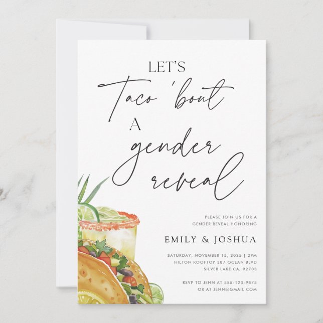 Invitation Taco Bout A Gender Reveal (Devant)