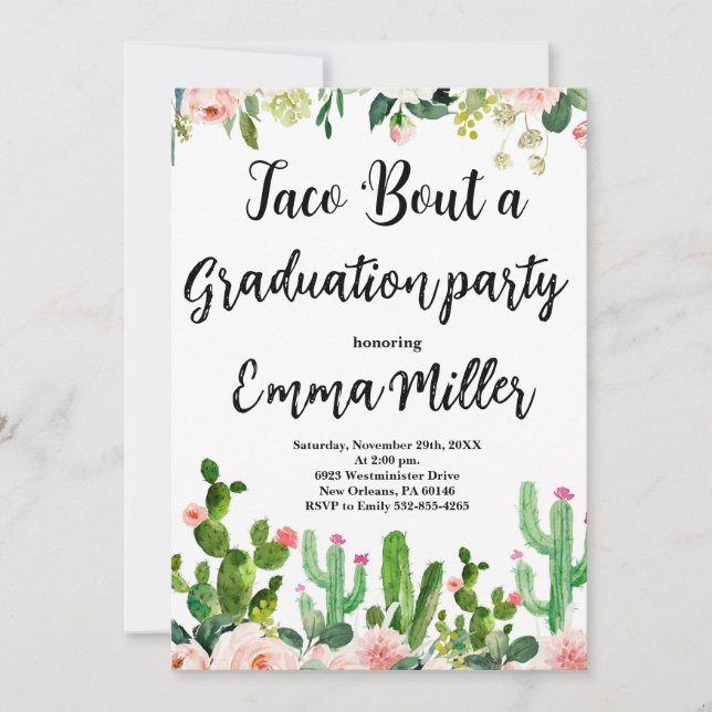 Invitation Taco 'Bout a Graduation Fiesta Party (Devant)