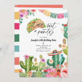 Invitation Taco 'Bout A Party 60e anniversaire Fiesta Cactus
