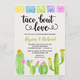Invitation Taco bout amour Fiesta Cactus douche nuptiale