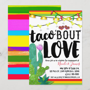 Invitation TACO BOUT DE L'AMOUR Couples Fiançailles Fiesta