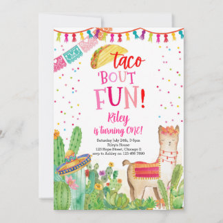 Invitation Taco Bout Fun Fiesta Girl 1er Anniversaire Invitat