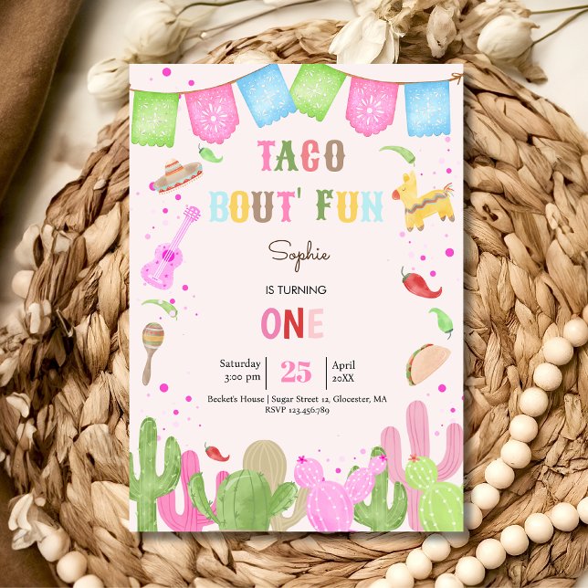 Invitation Taco bout fun fiesta mexicaine premier anniversair (Créateur téléchargé)