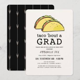 Invitation Taco Bout GRAD Black Drive-by Graduation Party