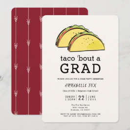 Invitation Taco Bout GRAD Burgundy Graduation Party