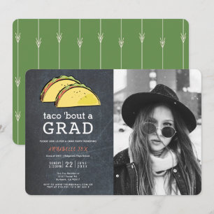 Invitation Taco Bout GRAD Photo Chalkboard Graduation Party