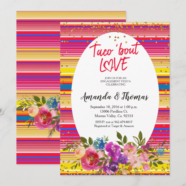 Invitation Taco Bout Love (Devant / Derrière)