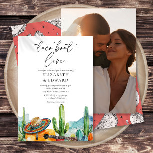 Invitation Taco Bout Love Aquarelle Photo Couples Douche