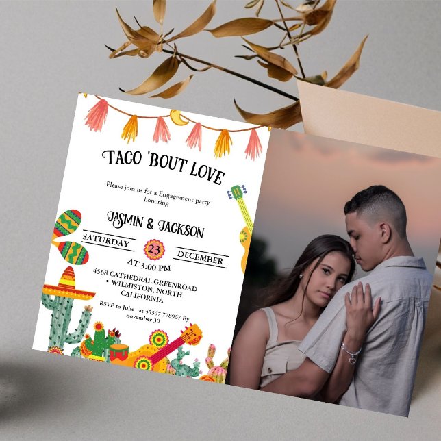 Invitation Taco 'Bout Love Cactus Engagement (Créateur téléchargé)