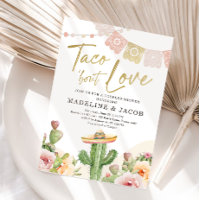 Taco Bout Love Cactus Fiesta Couples Douche rose