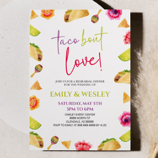 Invitation Taco Bout Love ! Dîner de répétition Mariage Fiest
