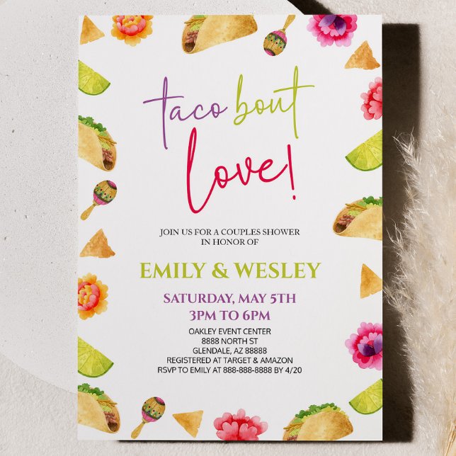 Invitation Taco Bout Love ! Douche Fiesta Mariage Couples (Créateur téléchargé)