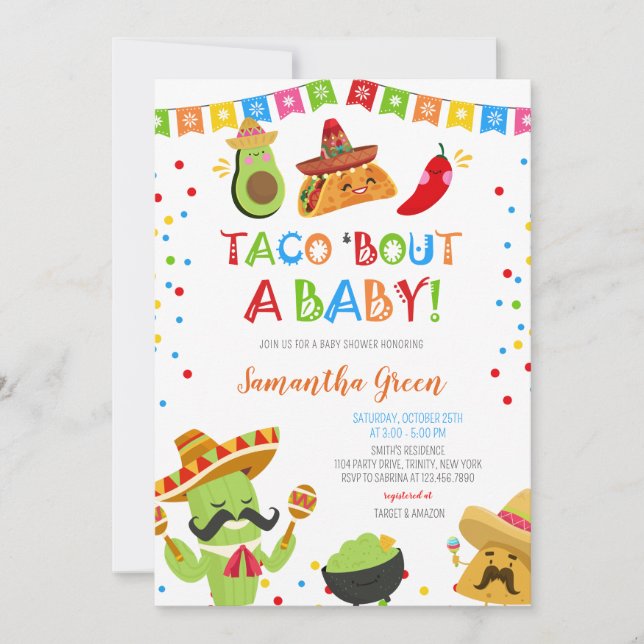 Invitation Taco Bout un Baby shower (Devant)