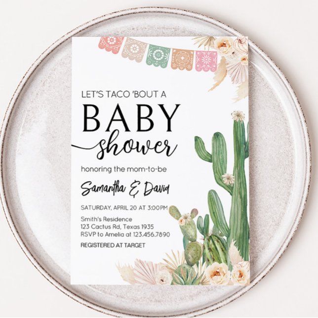 Invitation Taco Bout Un Baby shower Bébé (Boho Fiesta Baby Shower Invitation)