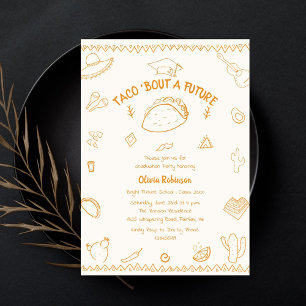 Invitation Taco Bout un futur Fiesta Doodle Graduation