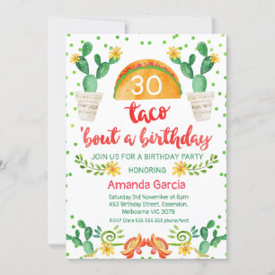 Invitation Taco Bout Une fête Fiesta 30e anniversaire Invitat