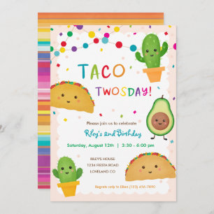 Invitation Taco Deux Jours Anniversaire Fête de fête