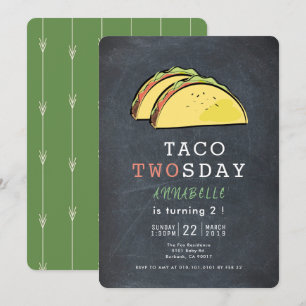 Invitation Taco Deux Jours Mardi Chalkboard 2e Anniversaire