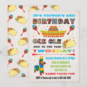 Invitation Taco Deux Jours Mardi Fiesta Mexicaine 2e Annivers
