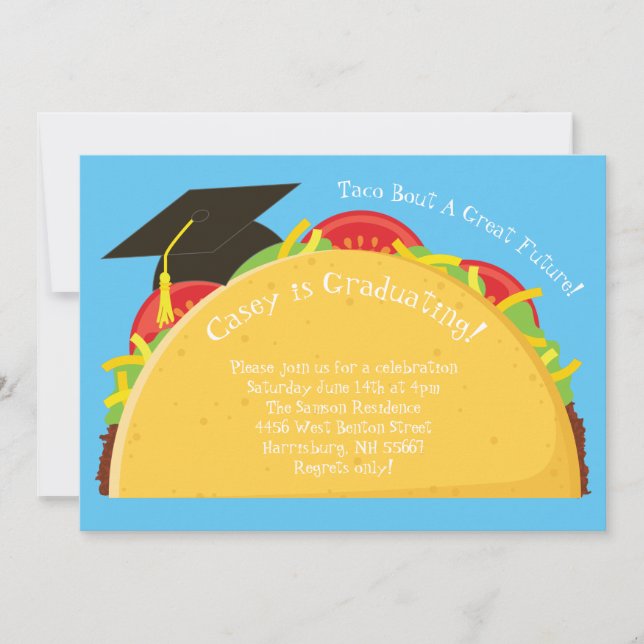 Invitation Taco Fiesta Graduation Party Mexicaine (Devant)