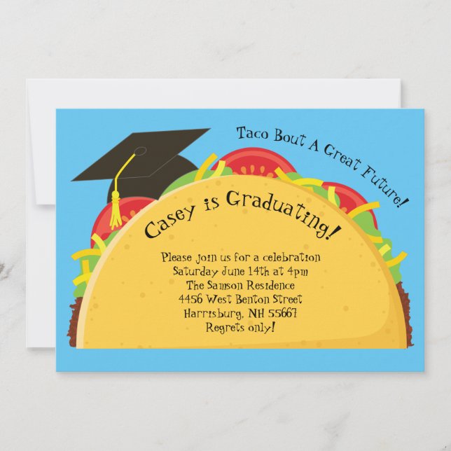 Invitation Taco Fiesta Graduation Party Mexicaine (Devant)