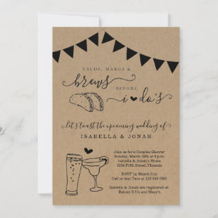 Invitation Taco Marg Brew Avant Je Dos Fête des mariées Coupl
