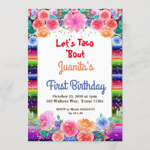 Invitation Taco sur le Fiesta Mexican 1er Birthday Party
