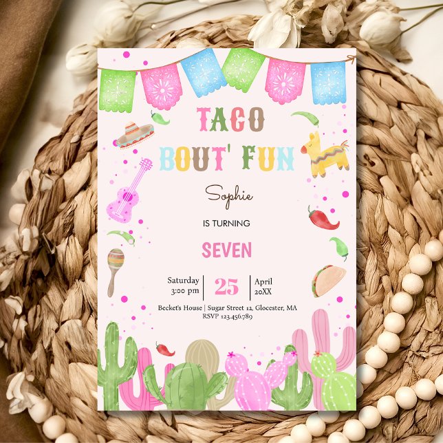 Invitation Taco sur le plaisir fiesta mexicaine fille anniver (Créateur téléchargé)