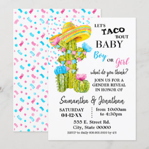 Invitation Taco sur le sexe des bébés révèle le cactus
