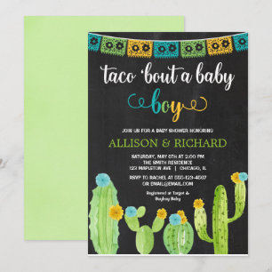 Invitation Taco sur un bébé, baby shower de Fiesta cactus