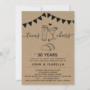Invitation Taco Tequila Cheers & Beers Mariage Anniversaire