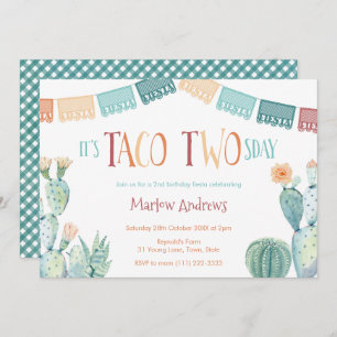 Invitation Taco Twosday Automne Colonnes 2e fête d'anniversai