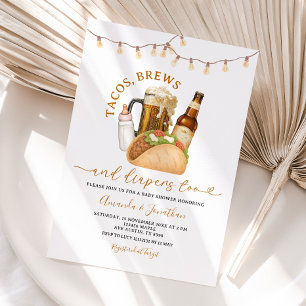 Invitation Tacos brasse et diapers Baby shower des lumières à