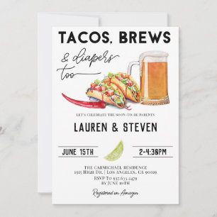 Invitation Tacos Brasse Les Diapeurs Trop Baby showers