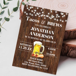 Invitation Tacos & Brews Adultes Occidentaux Anniversaire