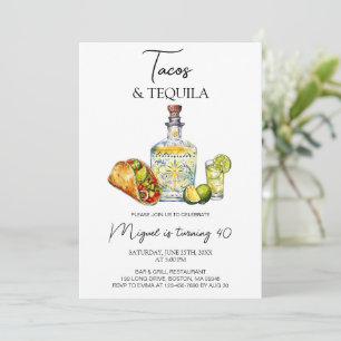 Invitation Tacos et Tequila Fiesta d'Anniversaire